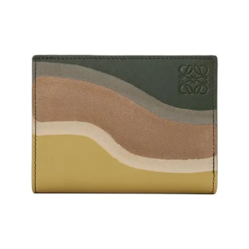 LOEWE Кошелек из телячьей кожи унисекс зеленый