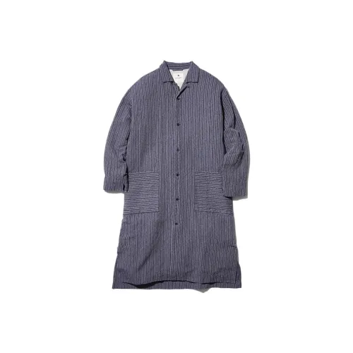 SNOW PEAK 21 C L Dobby Stripe Long Shirt 1 Dark Blue Shirt Unisex СNOW PEAK 21 C L Dobby Stripe Длинная рубашка 1 Темно-синий синий Унисекс
