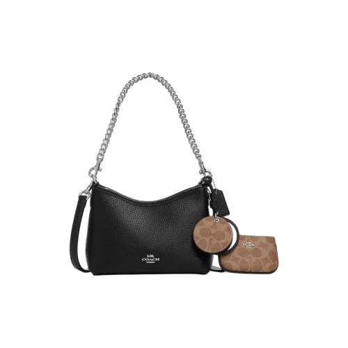 COACH Laurel Pebble Leather Crossbody Bag Handbag Small Women's Black