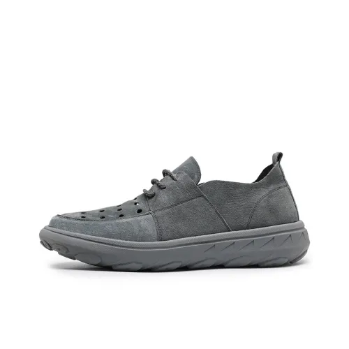Wen Nai Мужские повседневные туфли Low Top Серые Мужские