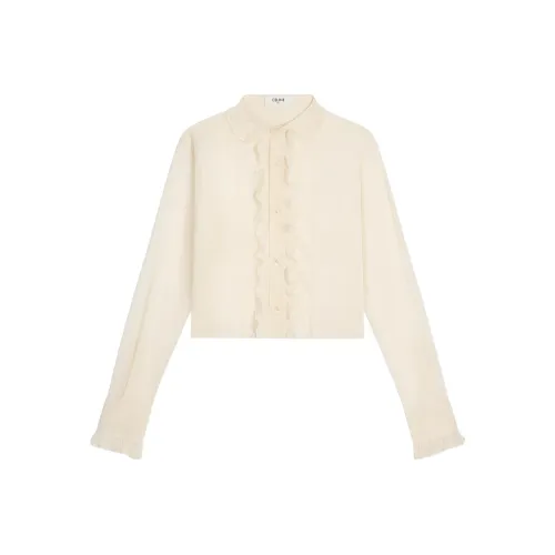 CELINE SS24 Рубашка Женская Кремовая