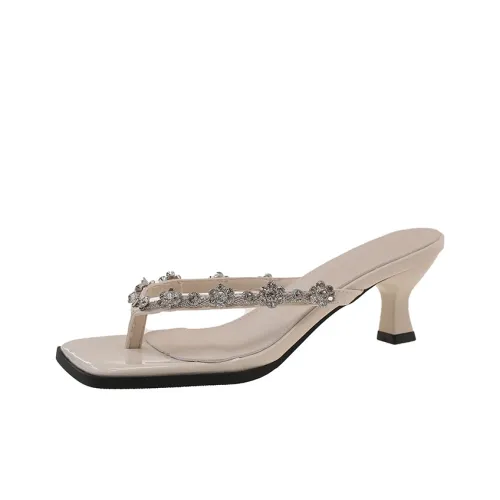 DFOA Rhinestone Abrasion-resistant Flip Flops Women's