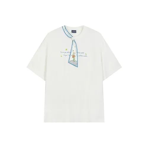 Bosieagender Молочно-белый Унисекс Футболка