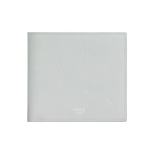 CELINE Гранированная телячья кожа Держатель для карт кошелек Мужской Серый Белый