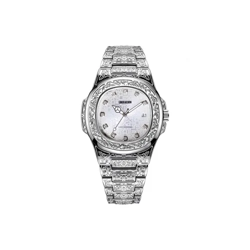 LIBER AEDON Наручные часы Кварцевый механизм Белый циферблат Мужские часы