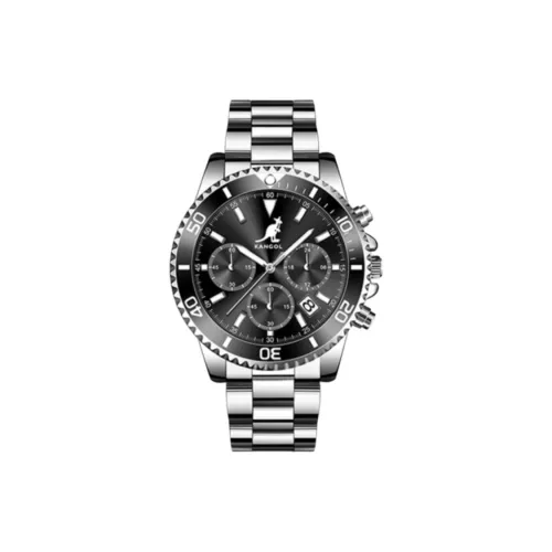 KANGOL Кварцевый механизм ремешок из нержавеющей стали черный циферблат мужские часы