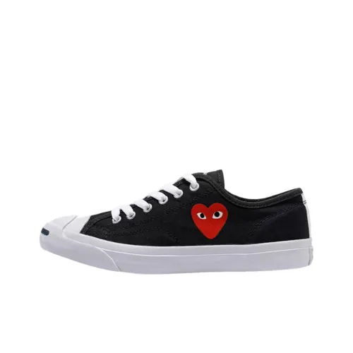 CDG Play x Converse Jack Purcell Low Top Canvas Shoes Unisex Black