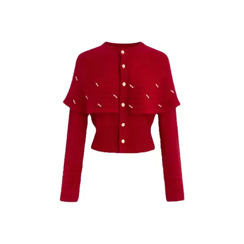 Leather Cat Красный Женские Трикотаж