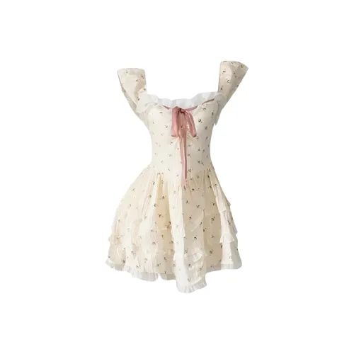 POPO.INFO Короткое платье с короткими рукавами женское