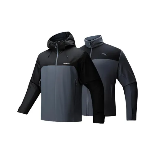 ANTA Водонепроницаемый Ветрозащитный Дышащий И Устойчивый к Износу Ветровка Мужской Серый Основной Черный