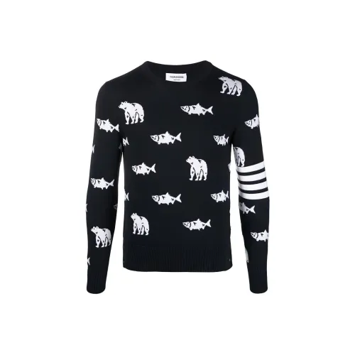 THOM BROWNE Черные Мужские Свитера