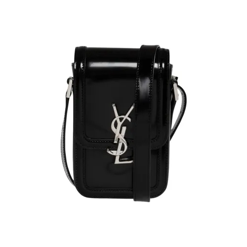 SAINT LAURENT Кожаная сумка через плечо Мужская Черная