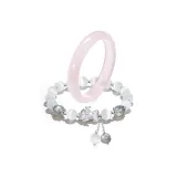 Лотосовый корень, пудра, браслет с белыми бусинами Пи Сю из коллекции