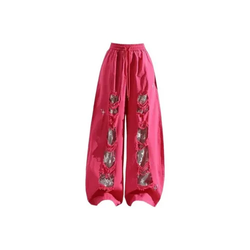 TSKIU Розово-красные Женские Джинсы