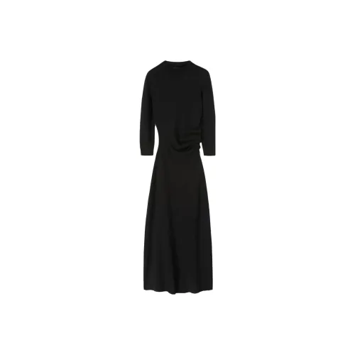 Loro Piana Черные Женские Длинные Платья с Рукавами