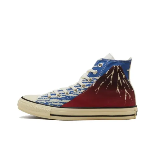 Конверс All Star Ukiyoe Print HI High Топ Кеды Унисекс Белый Синий Красный
