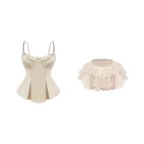 Розовый топ + юбка