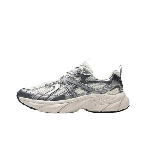 ANTA Амортизаторы Shock Slip-resistant Дышащий Низкий Топ Casual Женский Айвори Белый Серебряный Углеродный Серый