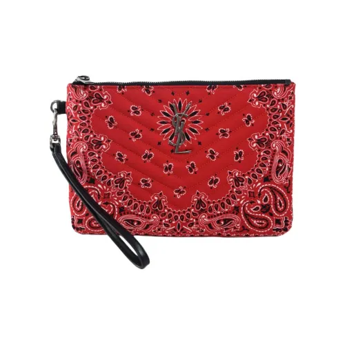 SAINT LAURENT Хлопок Клатч Маленький Женский Красный