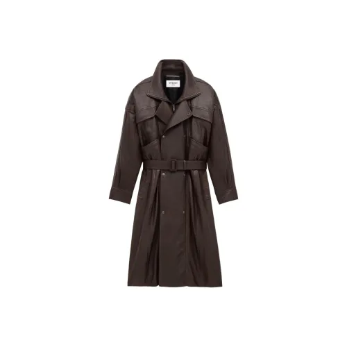 SAINT LAURENT Мужское пальто коричневого цвета