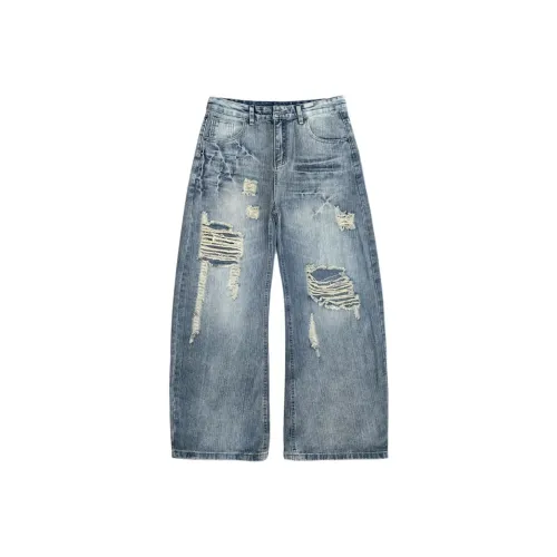 Michael Rock Светло-синие Унисекс Джинсы