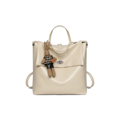 PT'SON Рюкзак из синтетической кожи стандартный женский коричневый белый