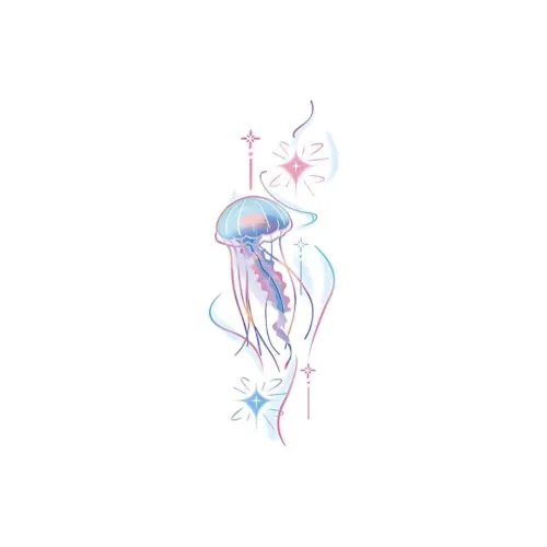 SHITIAN Jellyfish Fireworks Multicolor Tattoo Sticker SHITIAN Jellyfish Fireworks Многоцветный Tattoo Наклейка