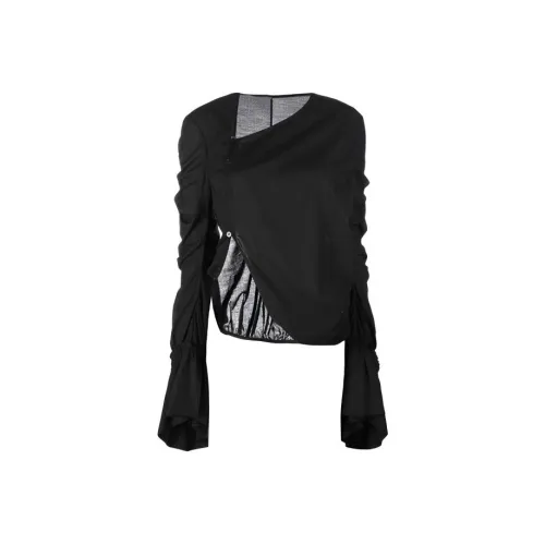 Leather Cat Черные Женские Рубашки