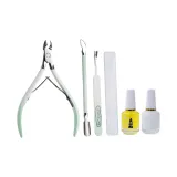 Градиентный зеленый - Нет Упаковка - Мертвая кожа Ножницы 4 шт Набор + Мягчитель + Питательное масло