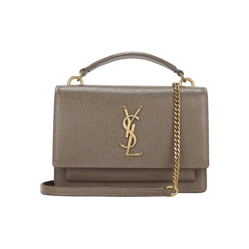 SAINT LAURENT Кожаная сумка через плечо Женская Золотая