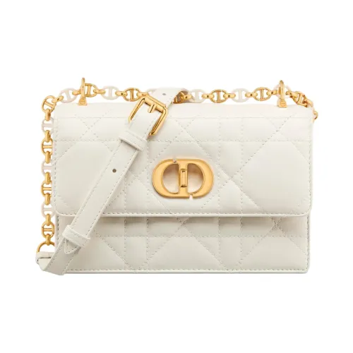DIOR Miss Caro Sheepskin Crossbody Bag Shoulder Bag Mini Women's Milk White
