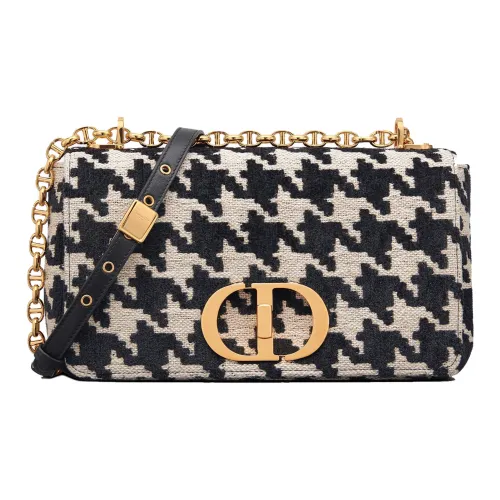 DIOR Caro Series Canvas Сумка Сумка через плечо Стандартная Женская Черная Белая