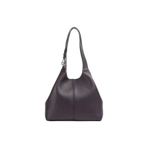 COCCINELLE Сумка через плечо из крупнозернистой текстуры коровьей кожи женская сливового цвета