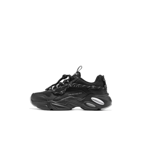 Skechers Kids Устойчивый к истиранию Легкий Амортизирующий Дышащий Низ Резистентный Низкий Топ Повседневный Черный Детский