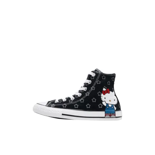 Hello Kitty x Converse Chuck Taylor All Star High Top Kids Shoes Black Children Aged 3-7 Years Хелло Китти x Converse Chuck Taylor All Star High Top Детские Кеды Черные Дети 3-7 лет