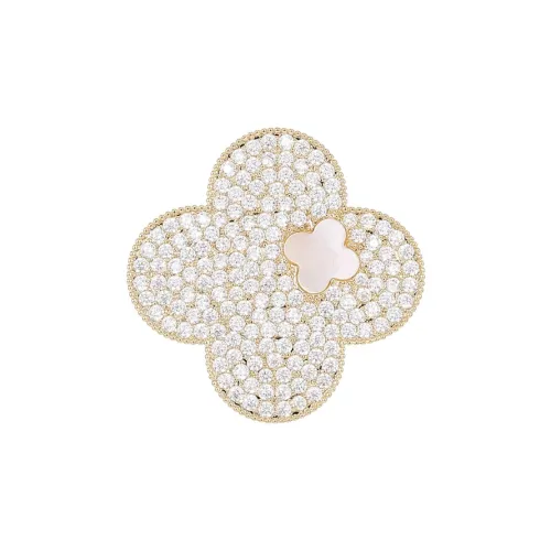 Фиолетовые синтетические кубические циркониевые брошки женские