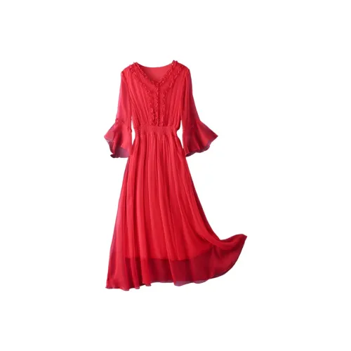 MAREA VESUVIO Длинное платье с длинными рукавами женское