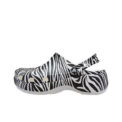 Crocs Классический Платформа Animal Clog Sabo Women's Black White