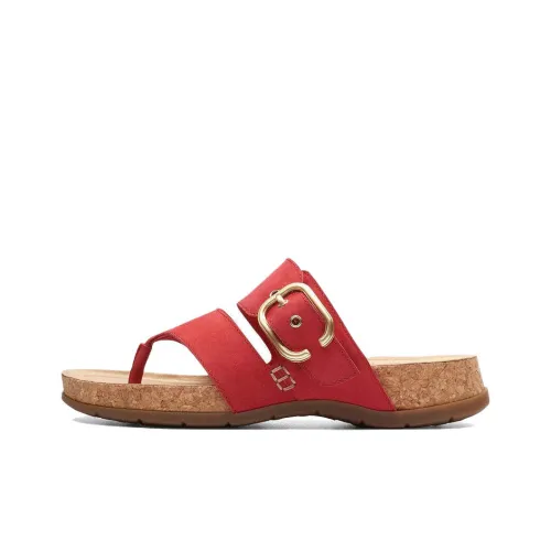Clarks Устойчивые к истиранию Шлепанцы Женские Красные