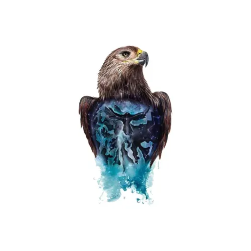 LIEJI EAGLE Soul Nebula Multicolor Tattoo Наклейка