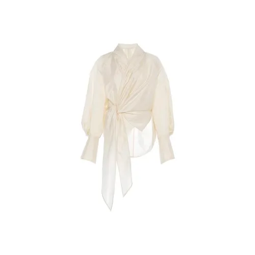 Leather Cat Белые Женские Рубашки