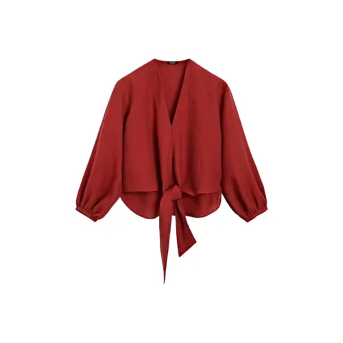 Massimo Dutti Темно-красные Женские Рубашки