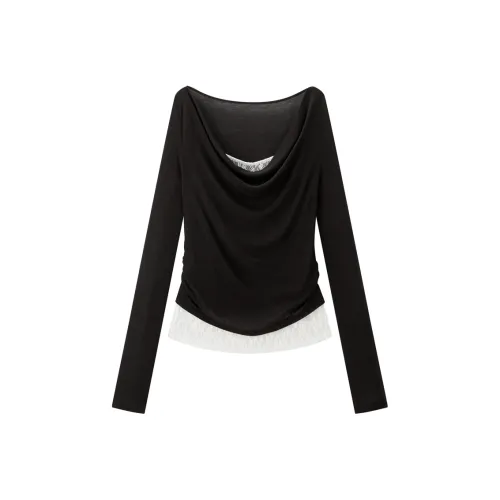 PEACEBIRD Черные Женские Футболки