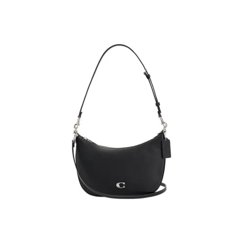 COACH Сумка через плечо из коровьей кожи плечевая сумка среднего размера женская черная