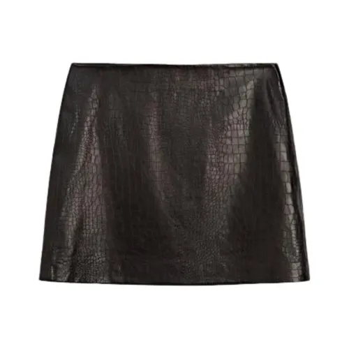 Massimo Dutti Кожаные короткие юбки женские