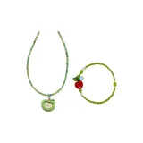 Red Apple Amusement Park, Bracelet + Green Apple Necklace  
Красный яблоко парк развлечений, браслет + зеленое яблоко ожерелье