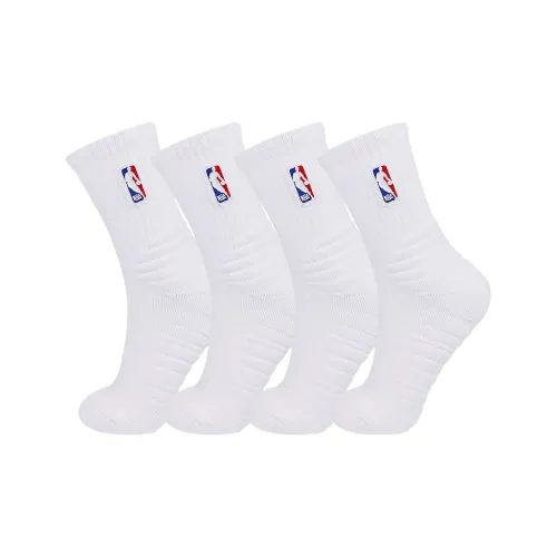 NBA Баскетбольные носки Мужские 4 упаковки белый