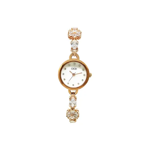 GEDI Кварцевый механизм сплав ремешок женские часы розовый циферблат