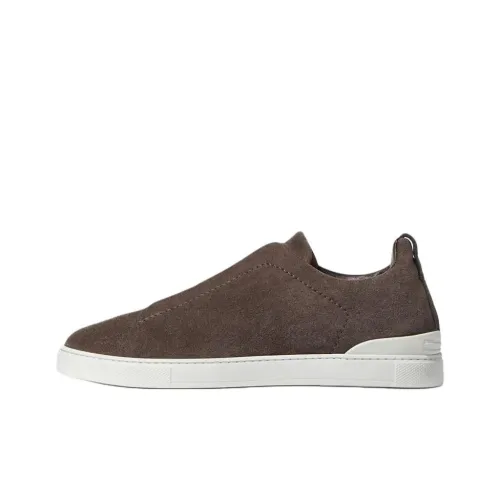 Ermenegildo Zegna Triple Stitch Скейтборд Кроссовки Низкие Коричневые Мужские