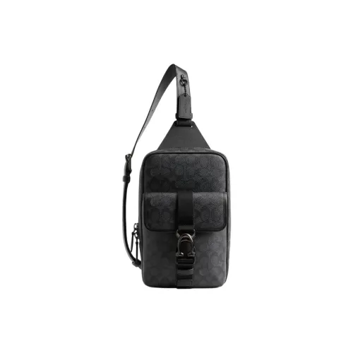 COACH BECK Искусственная кожа Одно плечо Сумка через плечо Sling Сумка Маленькая Мужская Угольно-серый